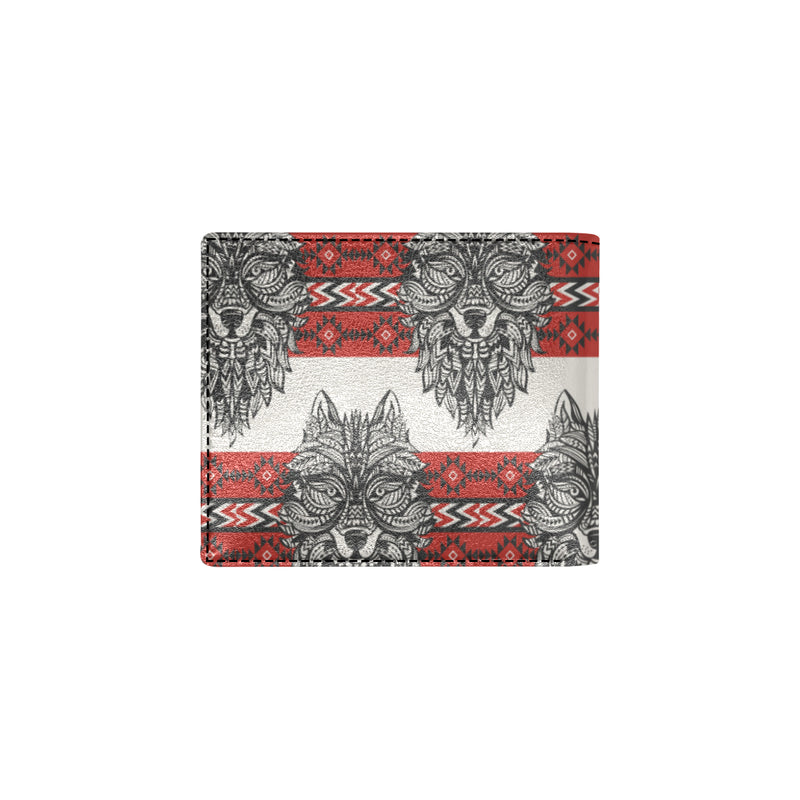 Native Indian Wolf Men's ID Card Wallet