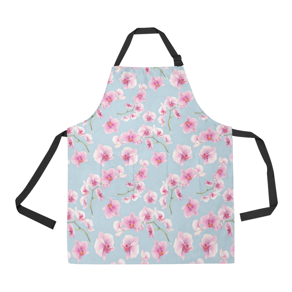 Orchid Pink Pattern Print Design OR01 Apron with Pocket