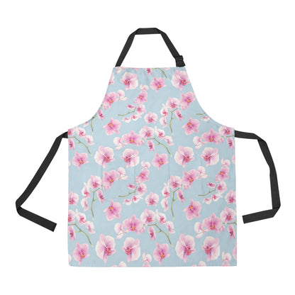 Orchid Pink Pattern Print Design OR01 Apron with Pocket