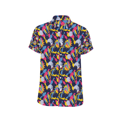 Bowling Pattern Print Design 02 Men's Short Sleeve Button Up Shirt