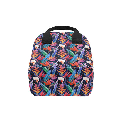 Tropical Flower Pattern Print Design TF023 Insulated Lunch Bag