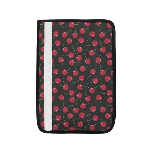 Cherry Black Background Car Seat Belt Cover