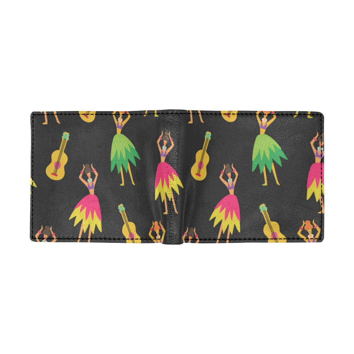 Hula Dancers Hawaiian Girl Pattern Print Design 03 Men's ID Card Wallet