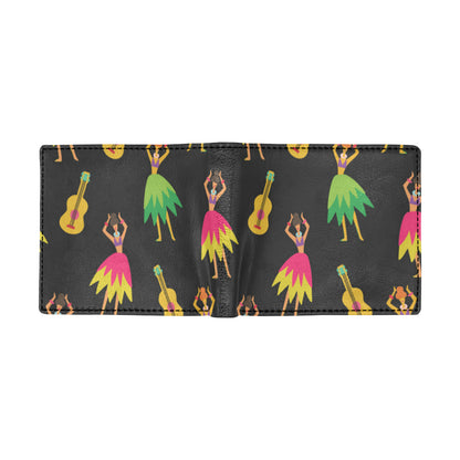 Hula Dancers Hawaiian Girl Pattern Print Design 03 Men's ID Card Wallet