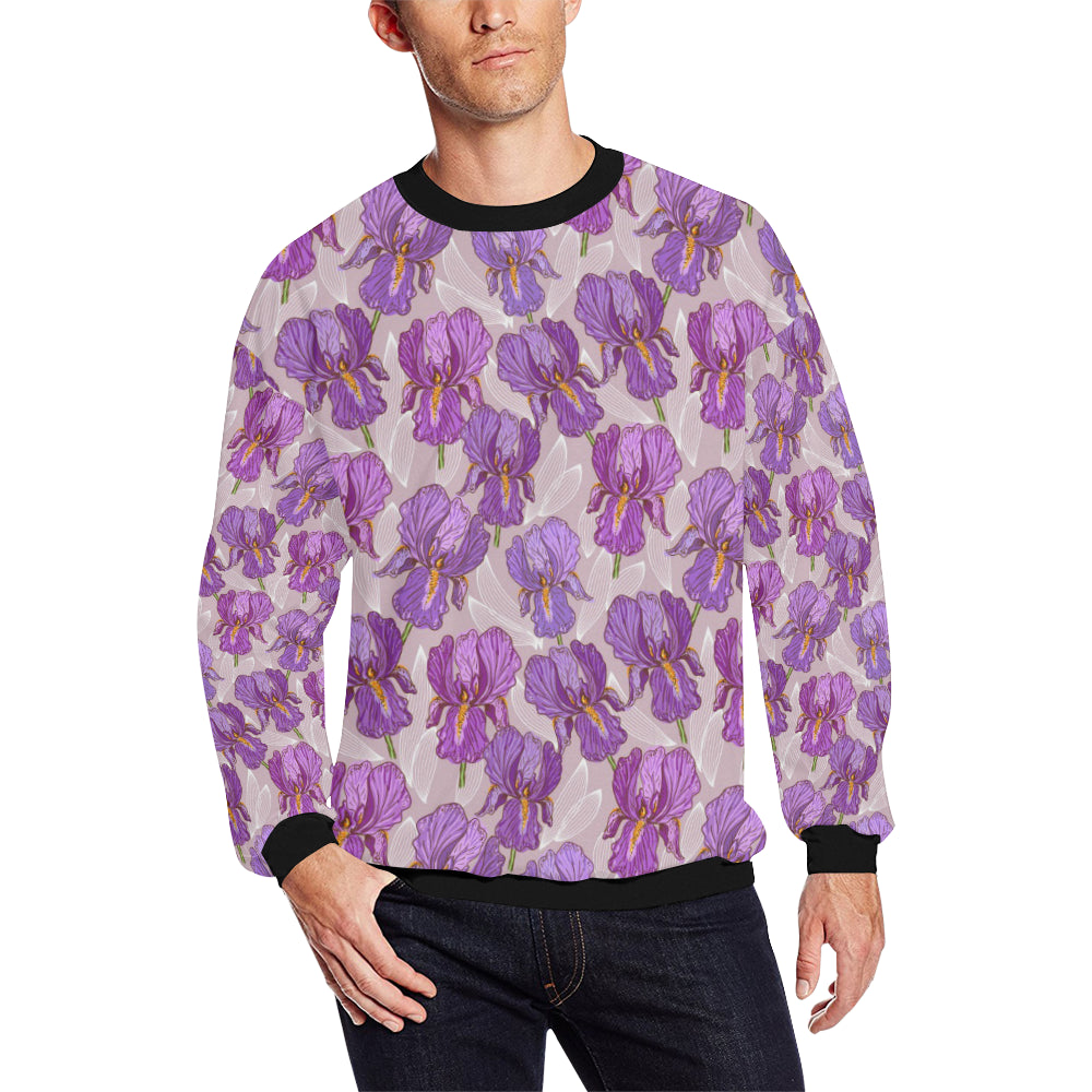 Iris Pattern Print Design IR05 Men Long Sleeve Sweatshirt