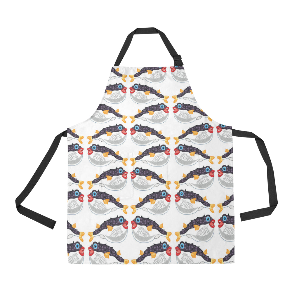 Fugu Pattern Print Design 03 Apron with Pocket