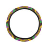 Kente Triangle Design African Print Steering Wheel Cover with Elastic Edge