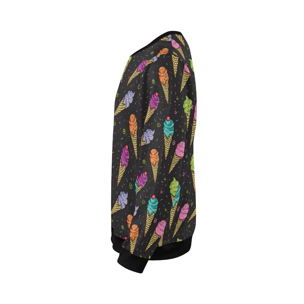 Ice Cream Pattern Print Design IC06 Men Long Sleeve Sweatshirt