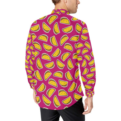 Taco Pattern Print Design TC01 Men's Long Sleeve Shirt