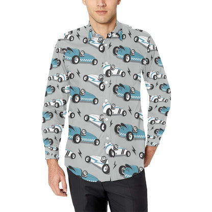 Racing Vintage Pattern Print Design A02 Men's Long Sleeve Shirt