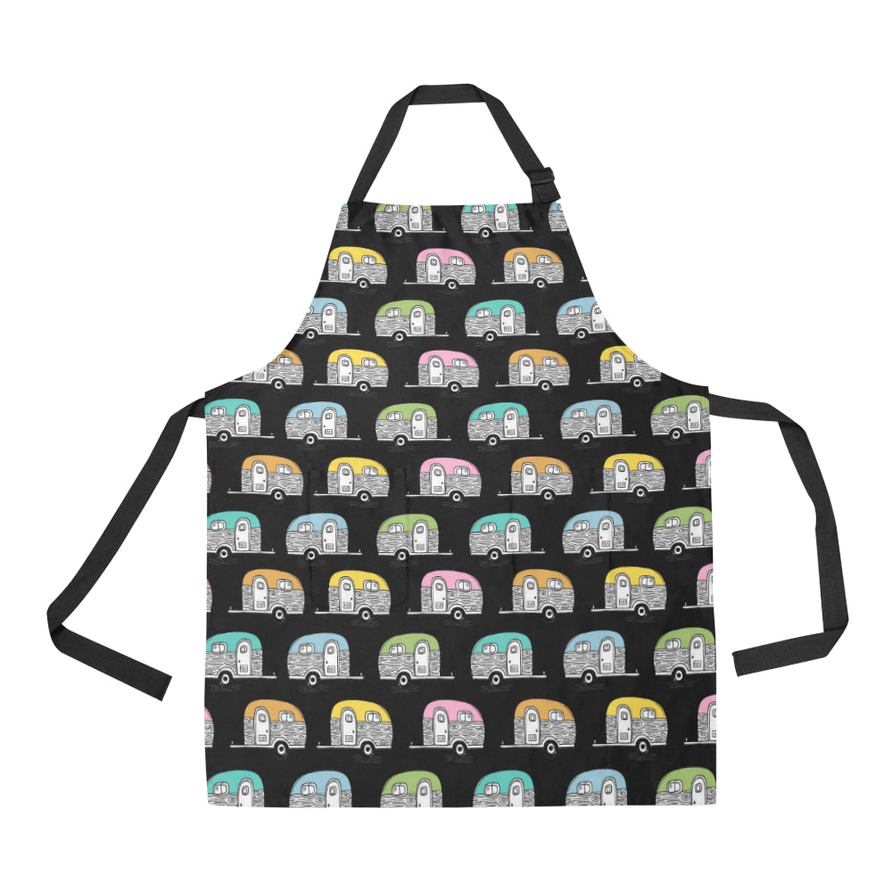 Camper Pattern Camping Themed No 2 Print Apron with Pocket