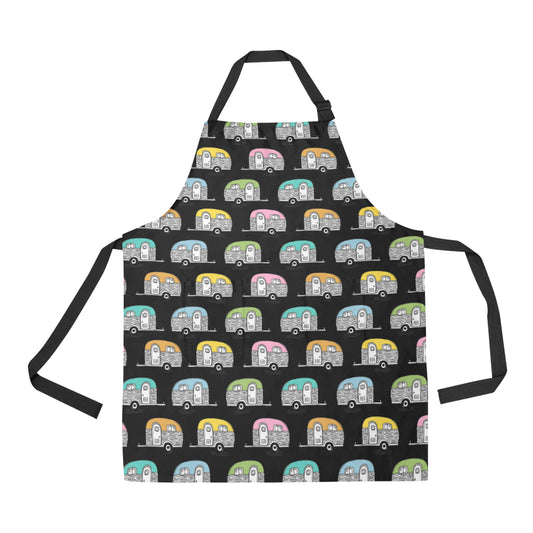 Camper Pattern Camping Themed No 2 Print Apron with Pocket