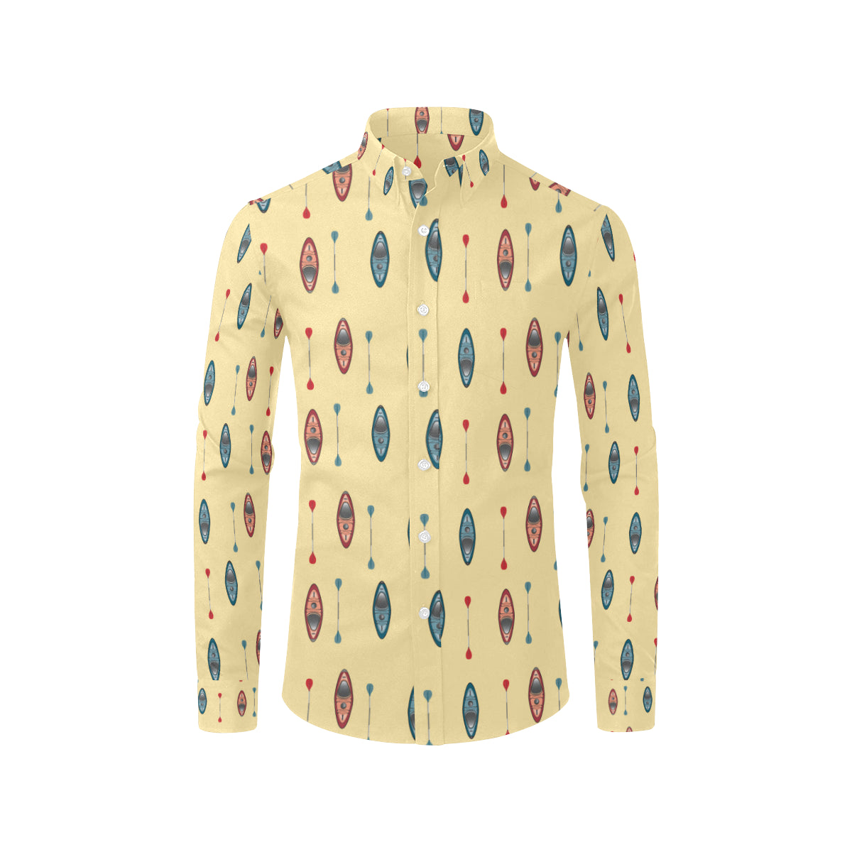 Kayak Pattern Print Design 02 Men's Long Sleeve Shirt