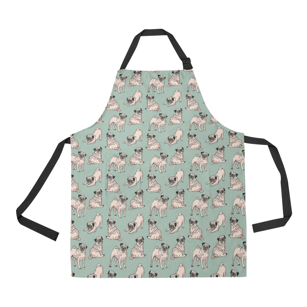 Pug Pattern Print Design A01 Apron with Pocket