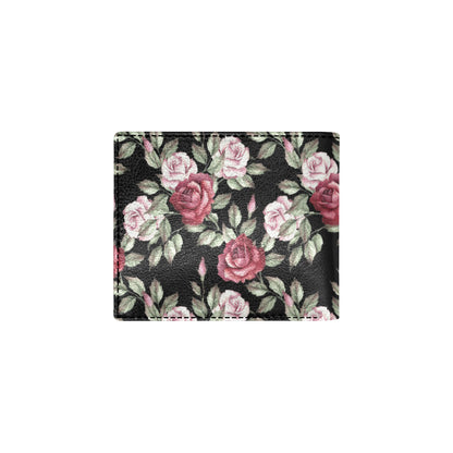 Rose Red Pink Pattern Print Design RO03 Men's ID Card Wallet
