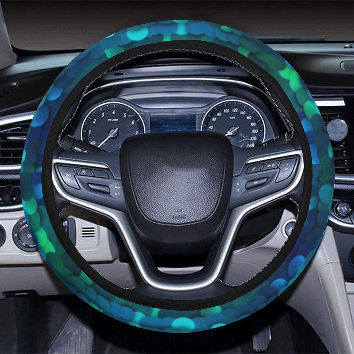 Mermaid Scales Pattern Print Design 06 Steering Wheel Cover with Elastic Edge