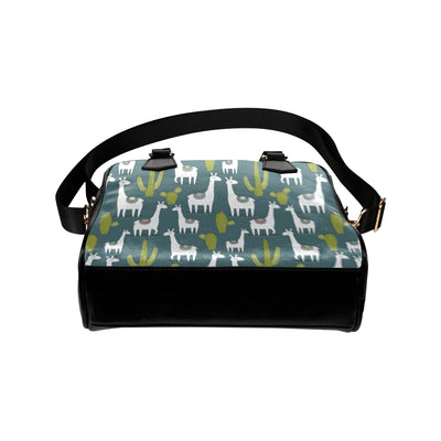 Llama Cactus Pattern Print Design 03 Shoulder Handbag