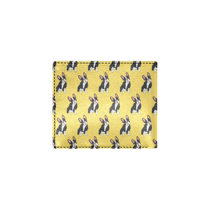 Boston Terrier Pattern Print Design 06 Men's ID Card Wallet
