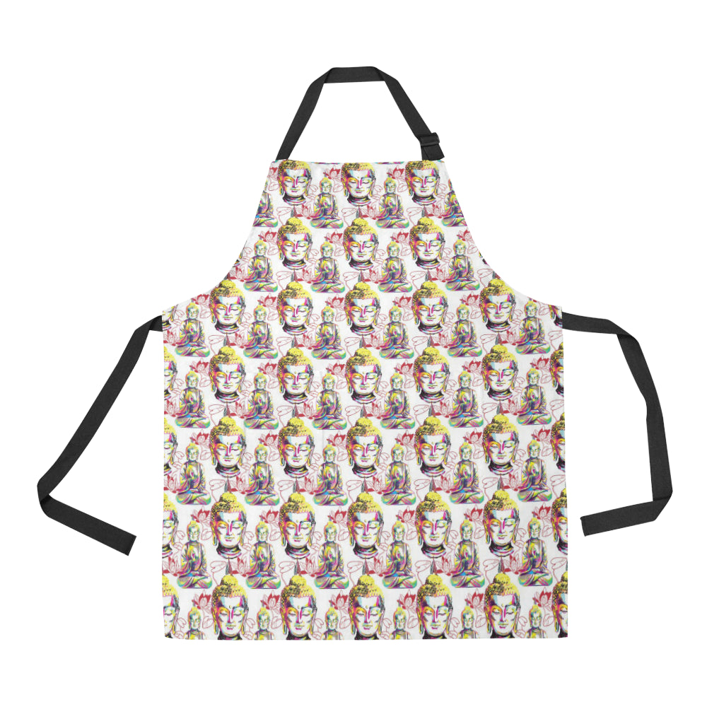 Buddha Pattern Print Design 06 Apron with Pocket