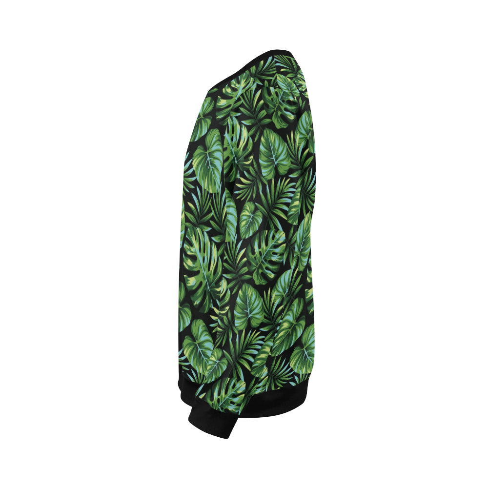 Palm Leaves Pattern Print Design PL013 Men Long Sleeve Sweatshirt