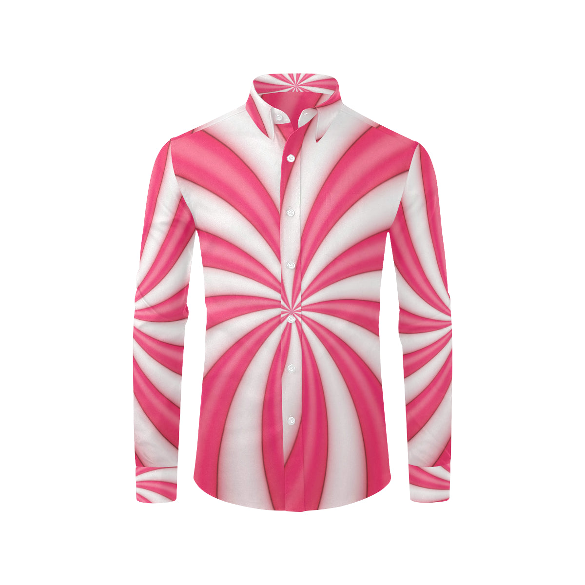 Vortex Twist Swirl Candy Print Men's Long Sleeve Shirt