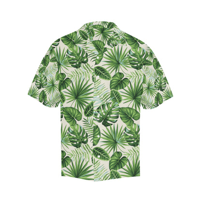 Palm Leaf Pattern Print Design A01 Men's Hawaiian Shirt