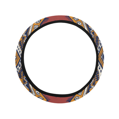 Native Pattern Print Design A06 Steering Wheel Cover with Elastic Edge