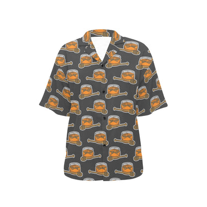 Honey Bee Print Design LKS305 Women's Hawaiian Shirt
