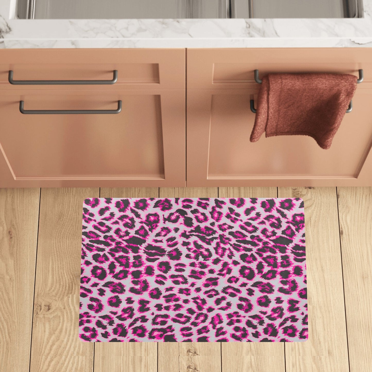 Leopard Pattern Print Design 02 Kitchen Mat