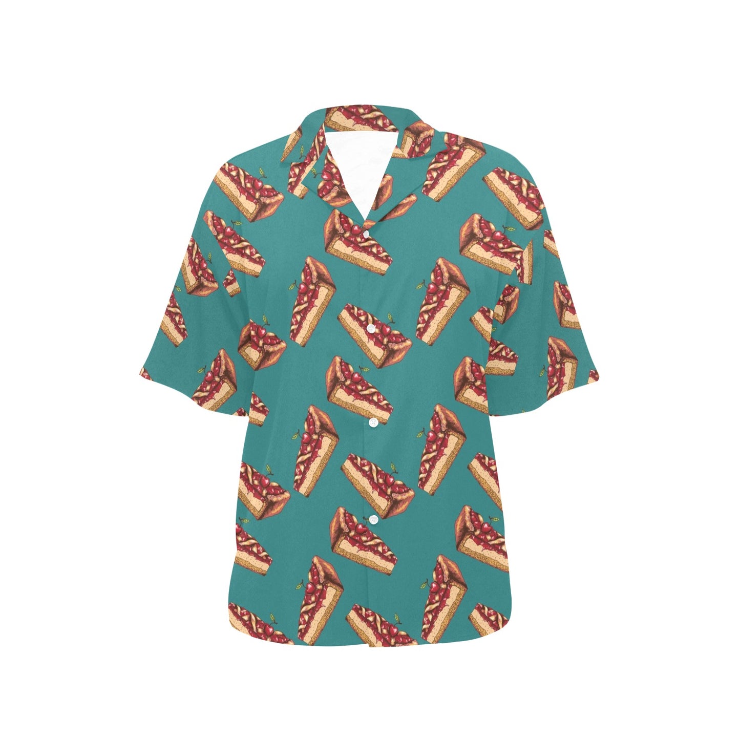 Cheesecake Cherry Pattern Print Design CK03 Women's Hawaiian Shirt