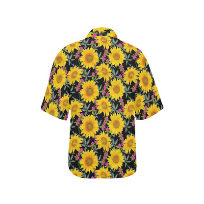 Sunflower Pattern Print Design SF014 Women's Hawaiian Shirt