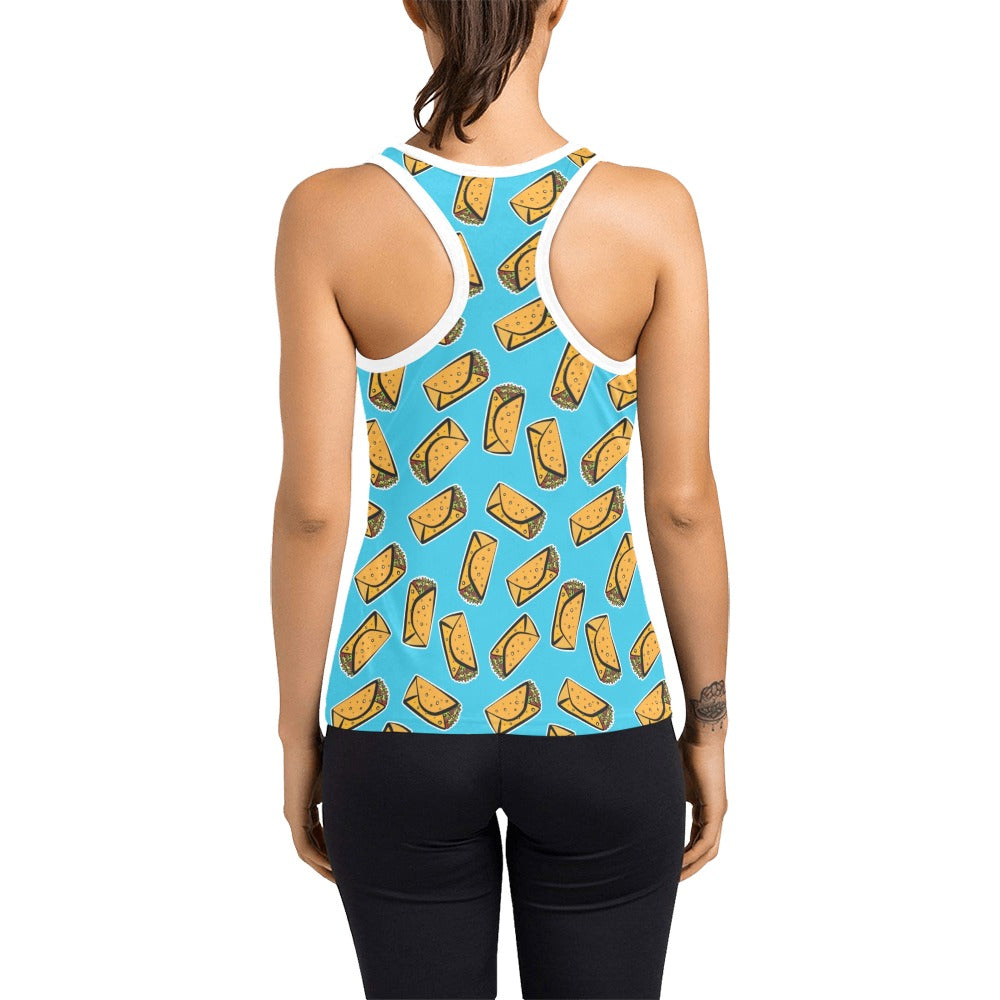 Burrito Print Design LKS301 Women's Racerback Tank Top