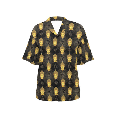 Buddha Pattern Print Design 04 Women's Hawaiian Shirt