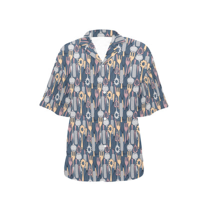Cooking Kitchen Tools Pattern Print Design 05 Women's Hawaiian Shirt