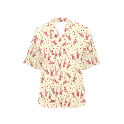 Saxophone Print Design LKS402 Women's Hawaiian Shirt