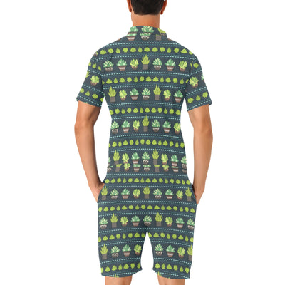 Cactus Pattern Print Design 07 Men's Romper