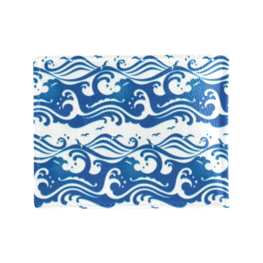 Wave Print Design LKS303 Men's ID Card Wallet