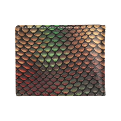Snake Skin Colorful Print Men's ID Card Wallet