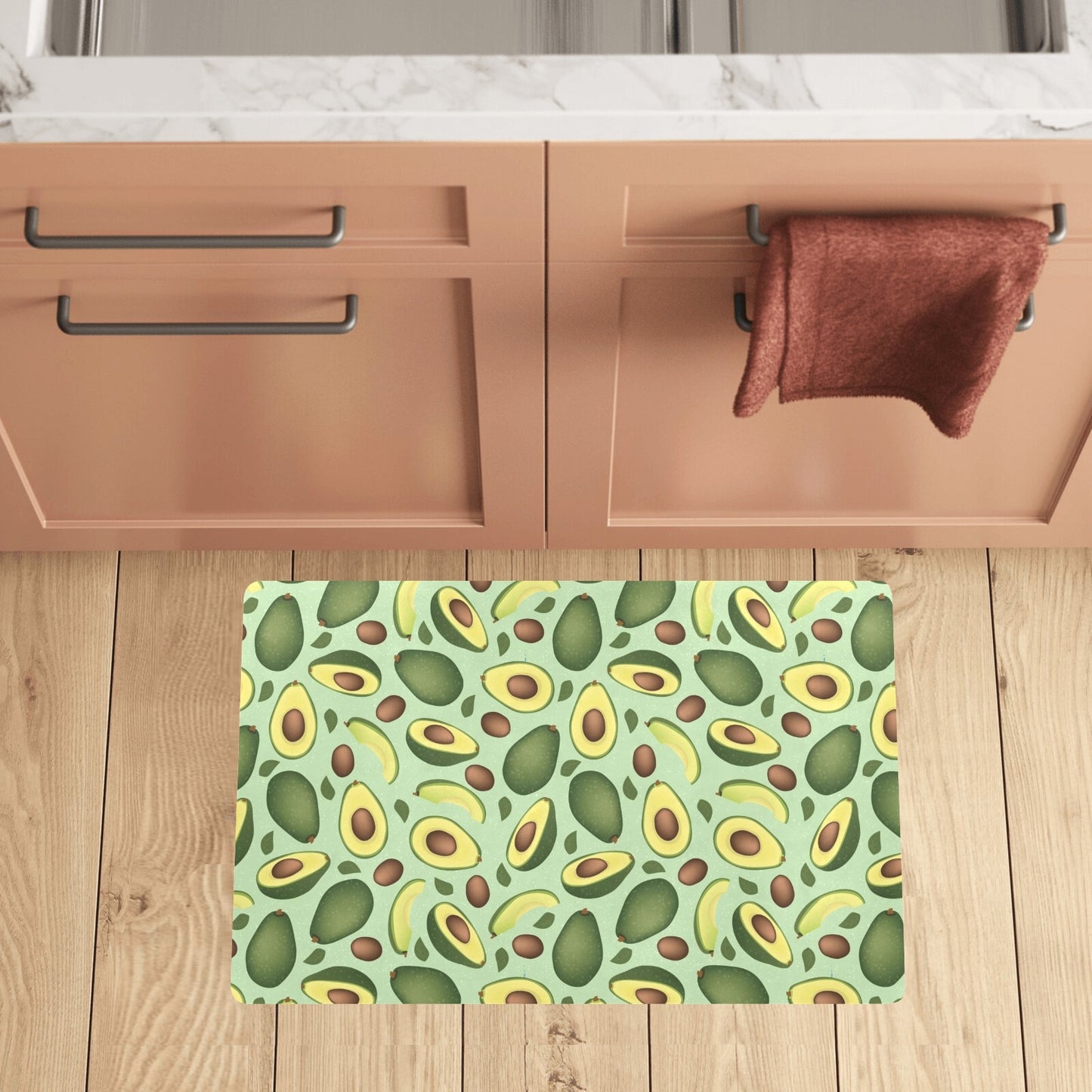 Avocado Pattern Print Design AC01 Kitchen Mat