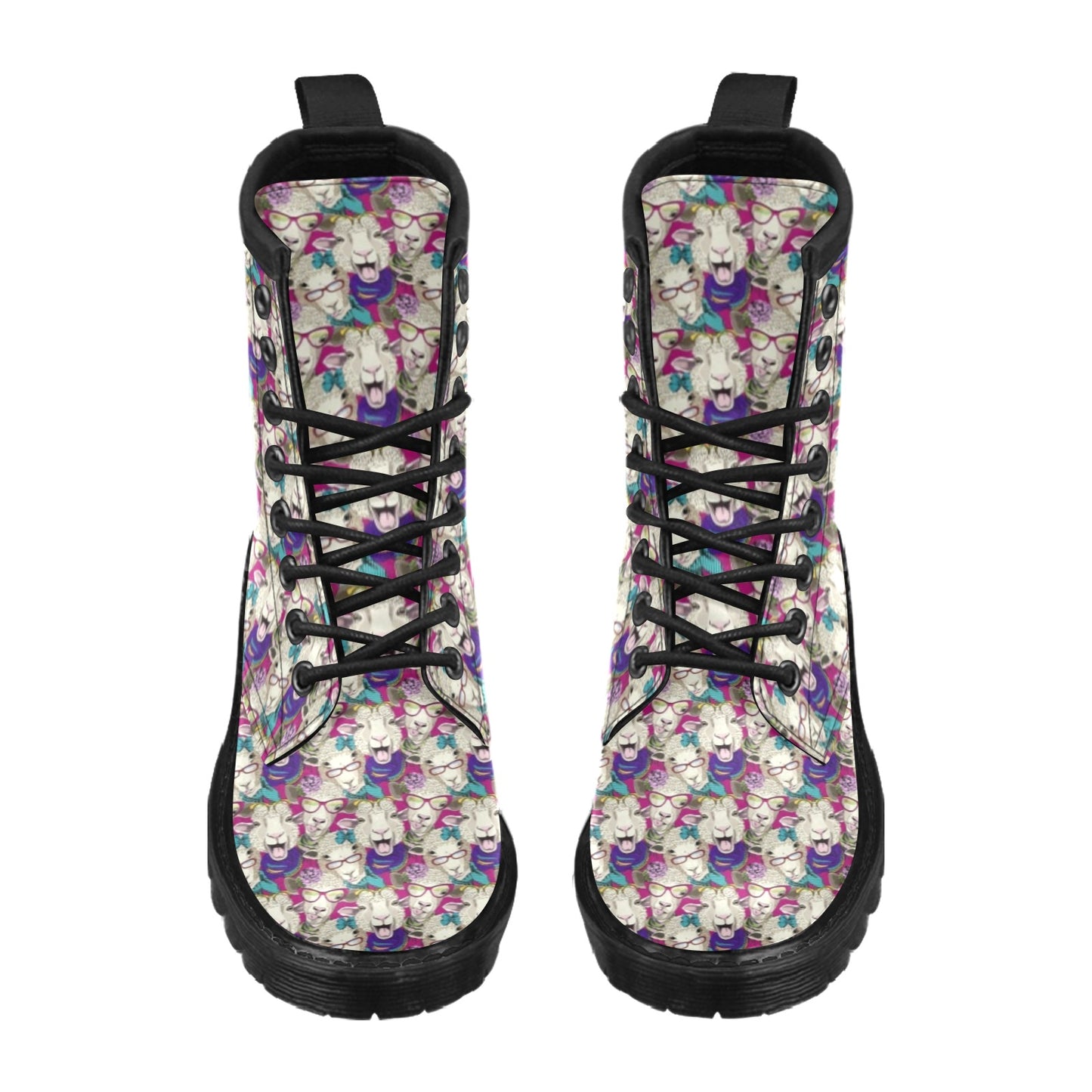 Sheep Print Design LKS403 Women's Boots