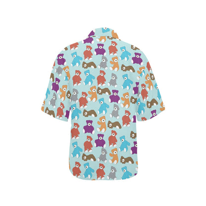 Bear Cute Pattern Print Design 03 Women's Hawaiian Shirt
