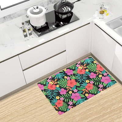 Hibiscus Red Hawaiian Flower Kitchen Mat