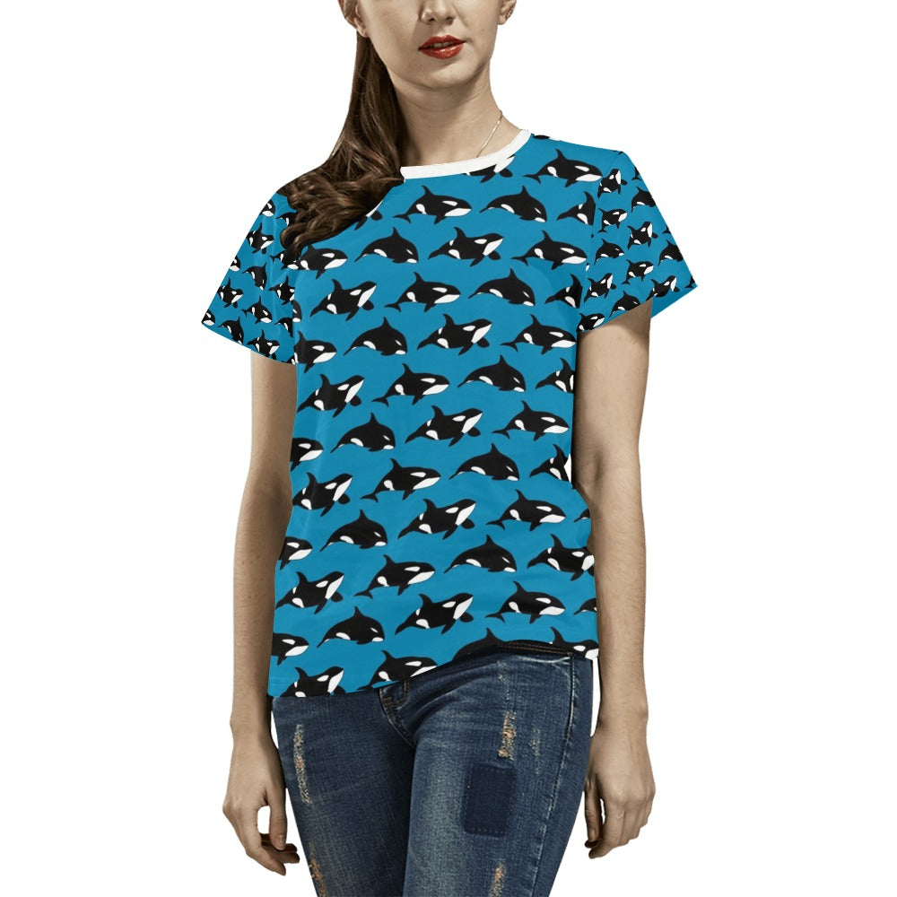 Whale Print Design LKS304 Women's  T-shirt
