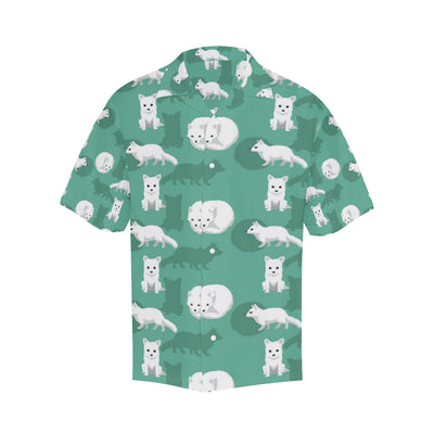 Arctic Fox Pattern Print Design Men's Hawaiian Shirt