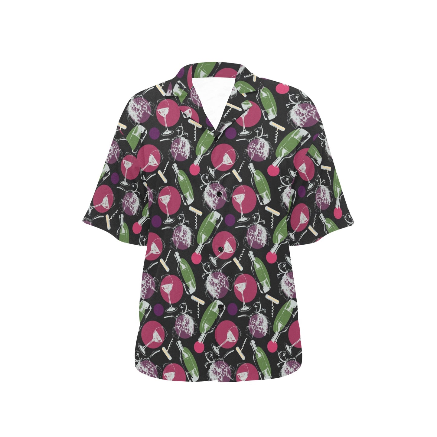 Wine Print Design LKS307 Women's Hawaiian Shirt