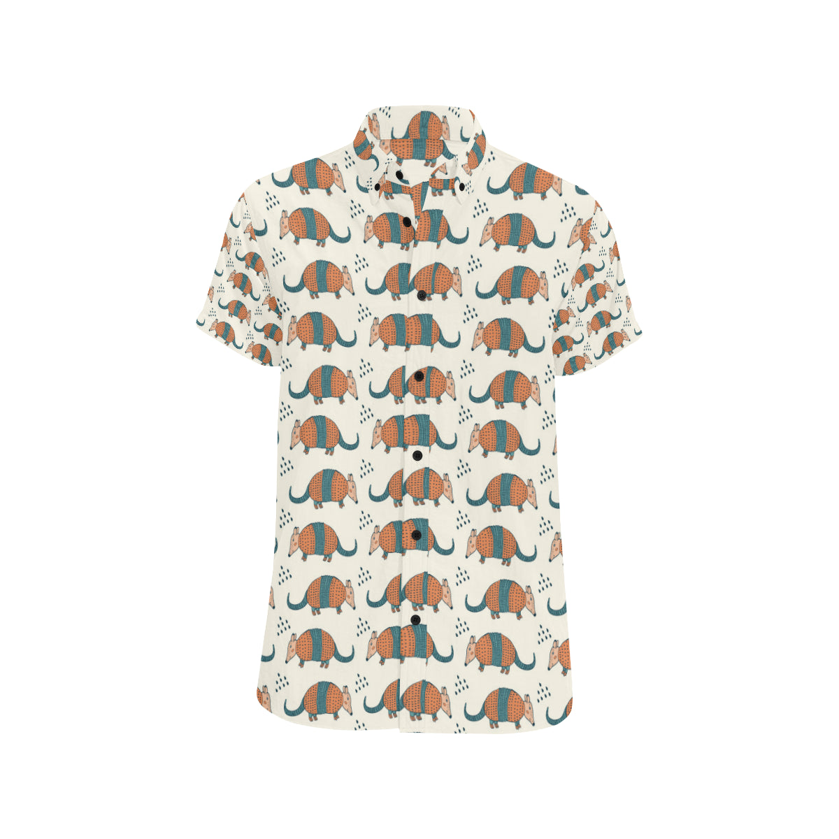 Armadillo Pattern Print Design 01 Men's Short Sleeve Button Up Shirt