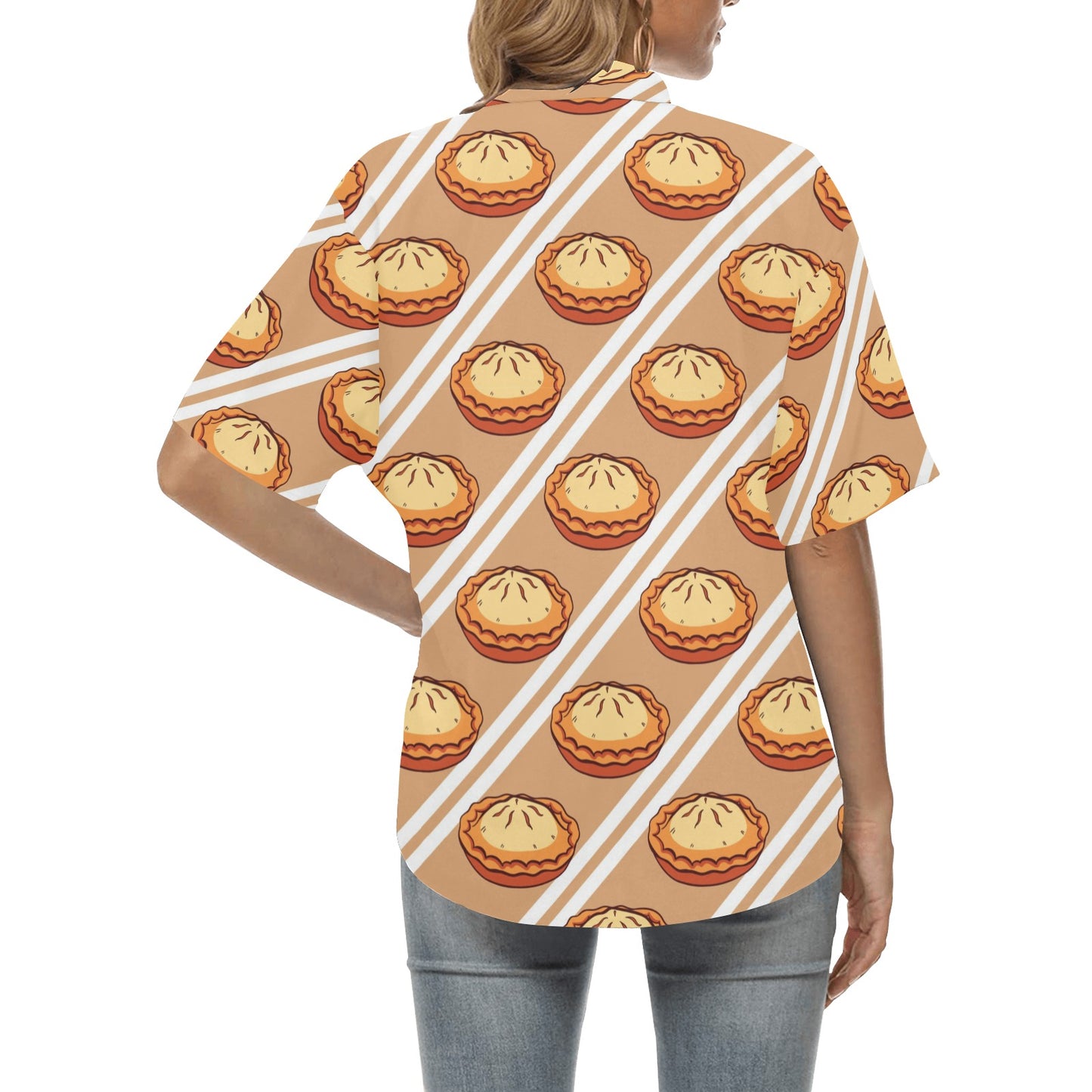 Pie Pattern Print Design A02 Women's Hawaiian Shirt