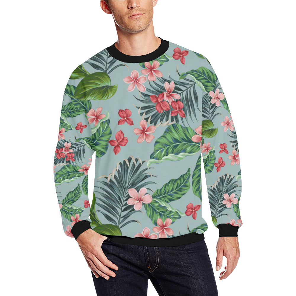 Plumeria Pattern Print Design PM027 Men Long Sleeve Sweatshirt