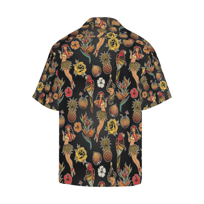 Hula Dancers Hawaiian Style Pattern Print Design 0 Men's Hawaiian Shirt