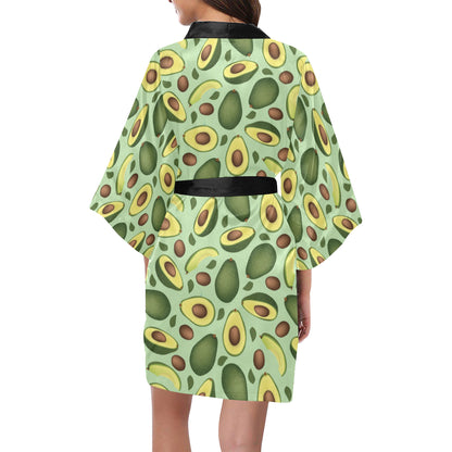 Avocado Pattern Print Design AC01 Women's Short Kimono